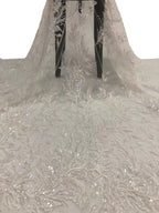 White-Core Beaded Bridal Fabric with 3/4 mm Sequins — fabric photo 5