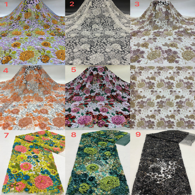 Multicolor Laminated Sequin Embroidery Fabric – 8 Colorways