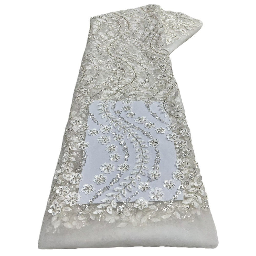 Bugle Bead & Seed Bead Mesh Lace — fabric photo 5