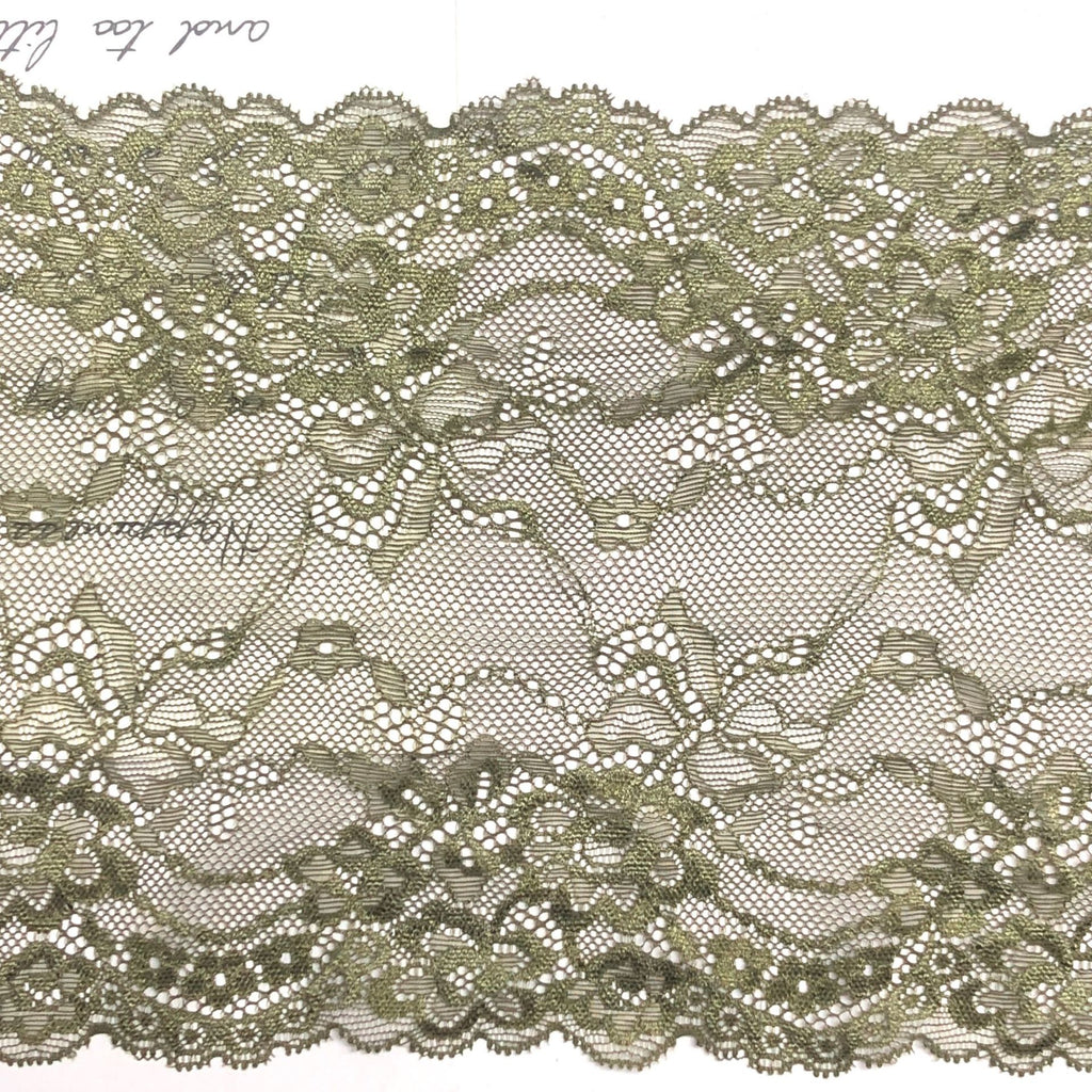 Ditsy Floral Double-Scallop Wide Lace Trim 18 cm - Style 17279
