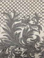 Symmetrical Sequin Embroidered Bridal Fabric – Design 65663 — fabric photo 5