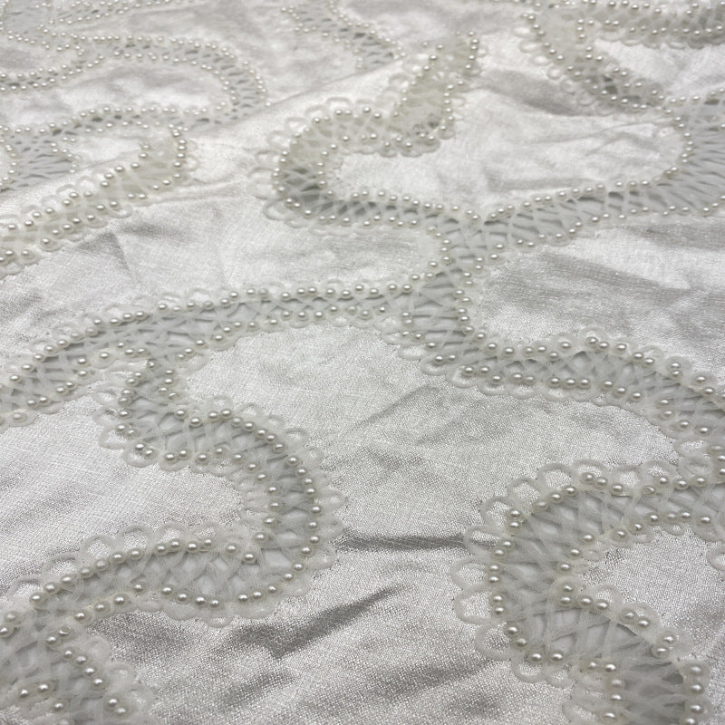 Cordwork Embroidered Bridal Fabric — fabric photo 4