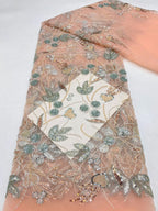 Sequin & Bugle-Bead Embroidered Bridal Fabric – Design 57727 — fabric photo 6