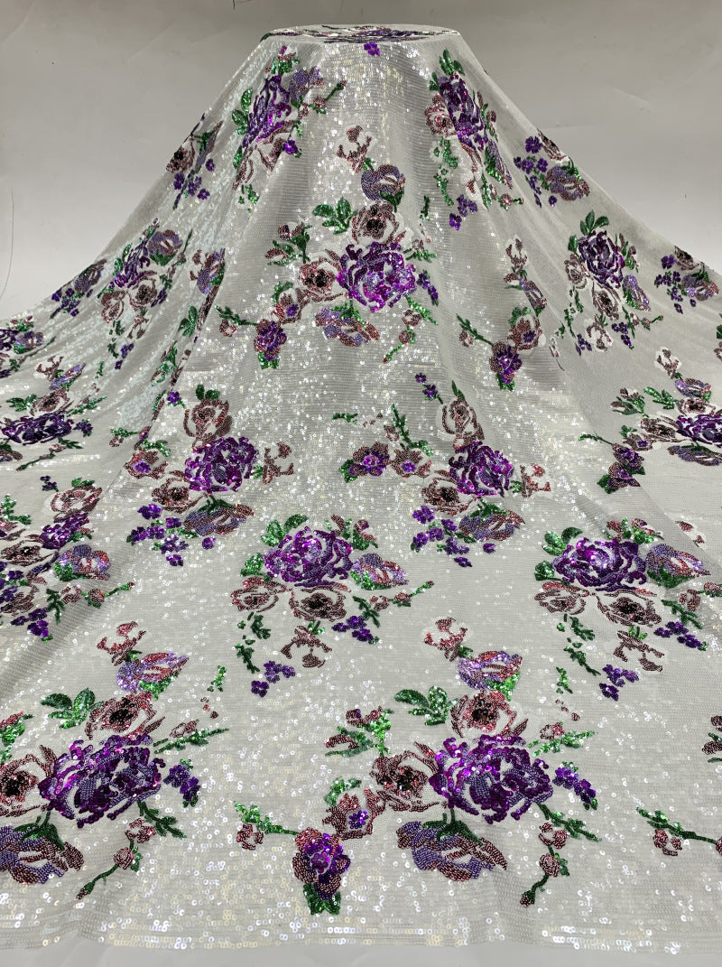 Ethnic-Style Sequin Embroidered Chiffon Fabric — fabric photo 6