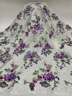 Ethnic-Style Sequin Embroidered Chiffon Fabric — fabric photo 6