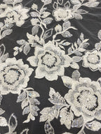 Wedding Lace with Beads and Sequins Fabric by Yard — fabric photo 3