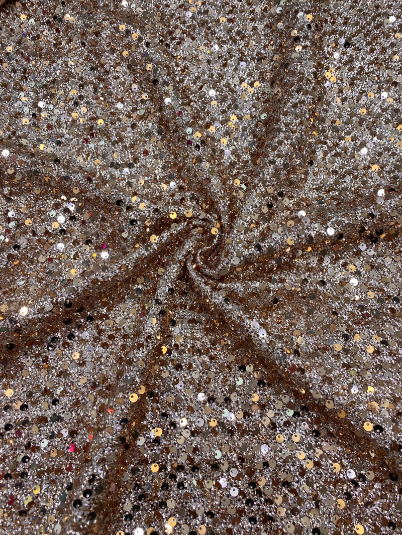 5 mm Sequin Embroidered Bridal Fabric – Design 20735 — fabric photo 2