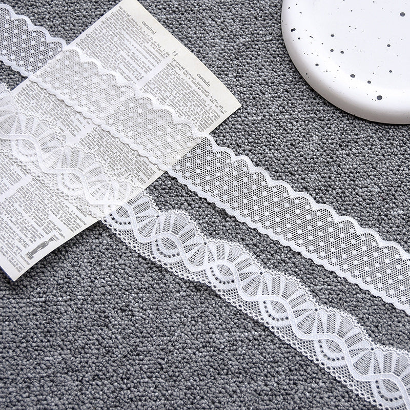 Floral Double-Scallop Narrow Stretch Nylon Lace Trim