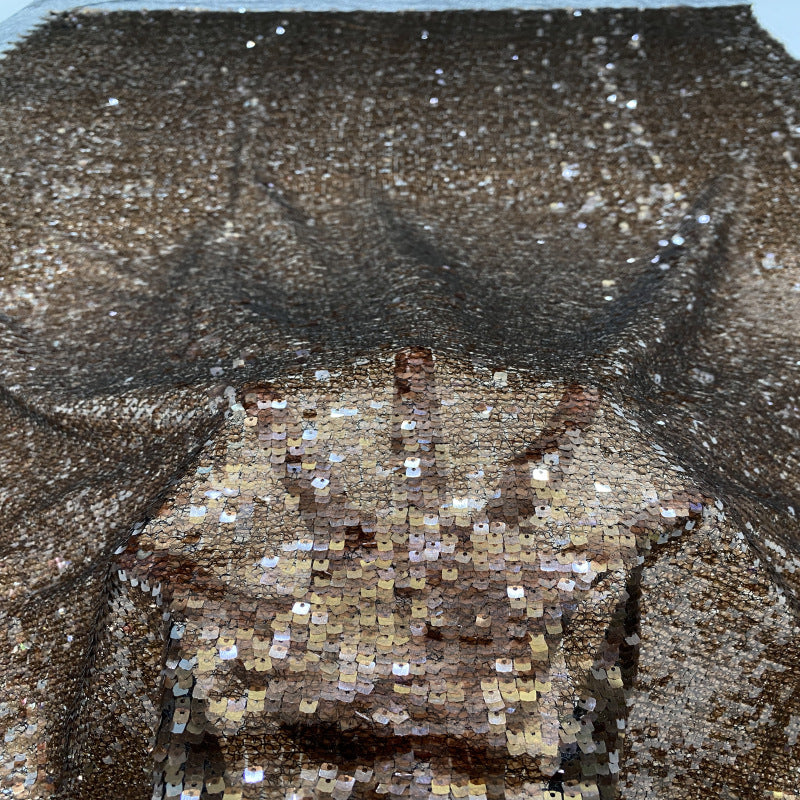 Sequin Embroidered Irregular Mesh Fabric — fabric photo 2