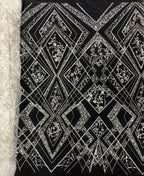 Heavy 3/5 mm Crystal-Look Sequin & Triple-Bead Embroidered Bridal Fabric – Design 99583 — fabric photo 4