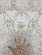 Sequin & Bubble-Bead Embroidered Bridal Fabric – Design 99295 — fabric photo 2