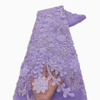 3D Floral Laser Appliqué Mesh Lace — fabric photo 4