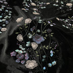 Botanical Sequin Embroidered Velvet Fabric — fabric photo 4