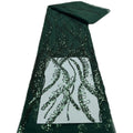 Bugle Beaded Sequin Embroidered Mesh Lace — fabric photo 6