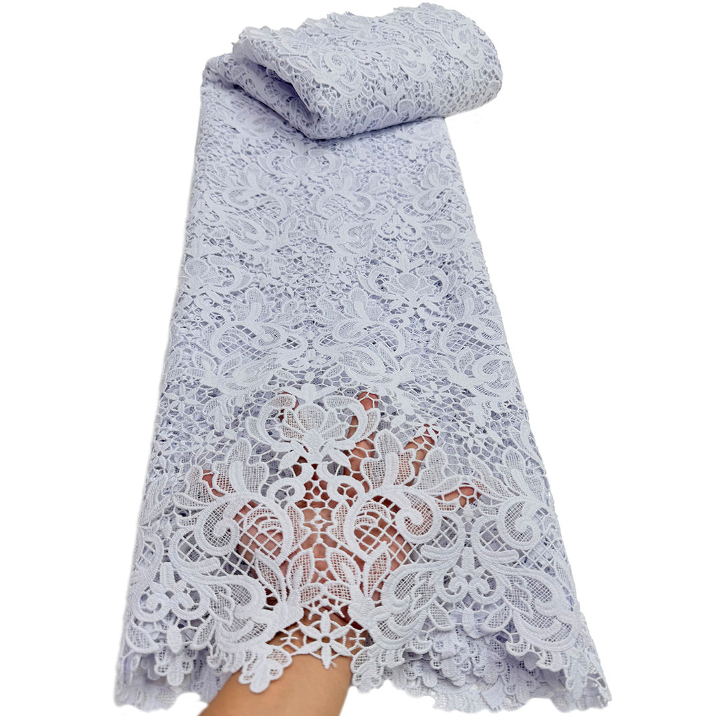 European Floral Cutwork Embroidered Mesh Fabric – Per Yard — fabric photo 4