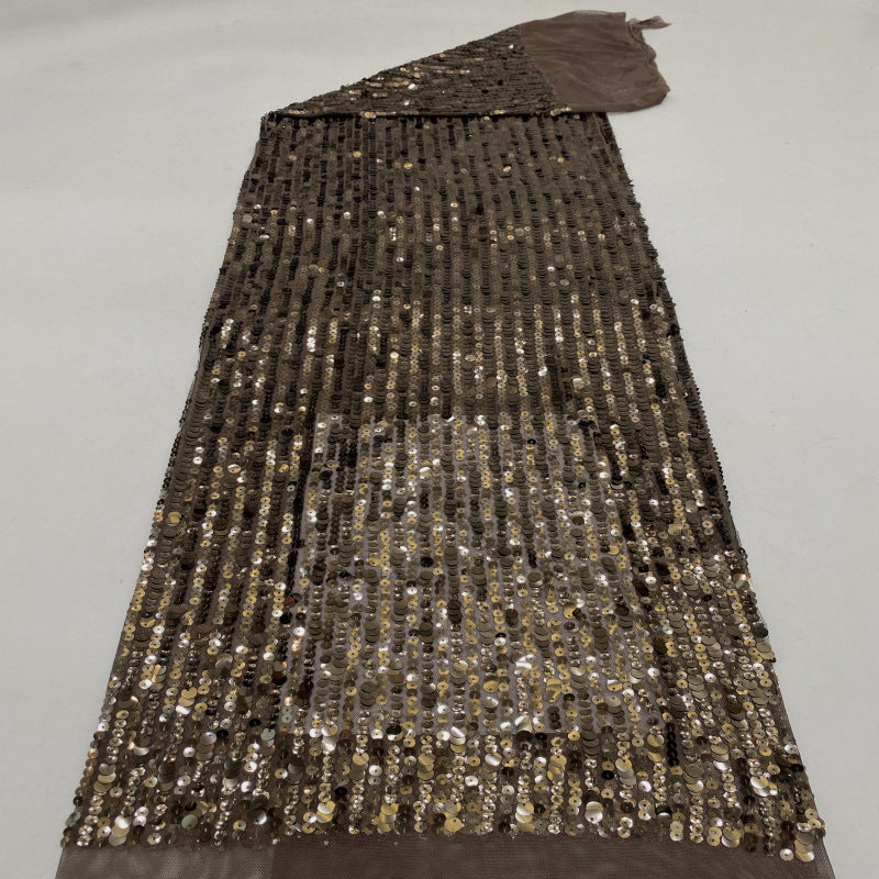 Stretch Sequin Embroidered Stretch Mesh Fabric – Design 12191 — fabric photo 2