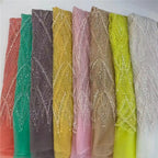 Heavy Raised Bead and Sequin Bridal Embroidery Fabric — fabric photo 4