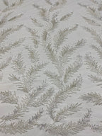 Feather-Detail Silver Bead & 3 mm Sequin Fabric — fabric photo 3