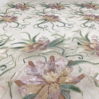 Multicolor Botanical Sequin Embroidered Bridal Fabric – Design 01823 — fabric photo 3