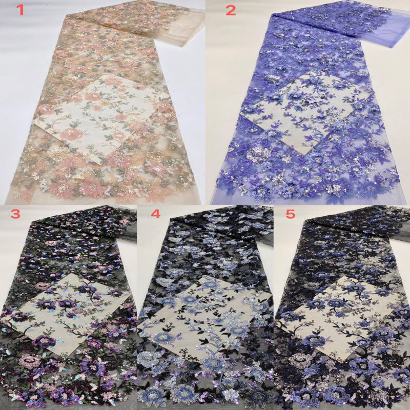 Multicolor 2–5mm Sequin Embroidered Fabric — fabric photo 2