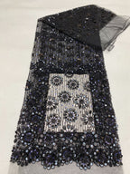 Heavy Bugle Bead & Mixed Sequin Bridal Fabric - Style 60972 — fabric photo 6