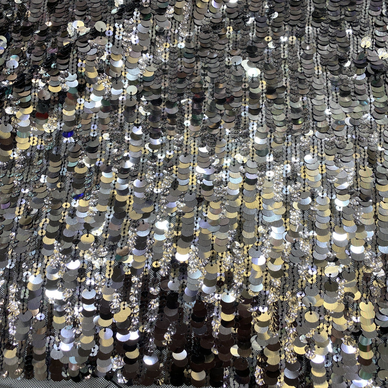 Stretch Mesh with 5/7/9 mm Shell-Shape Sequins — fabric photo 4