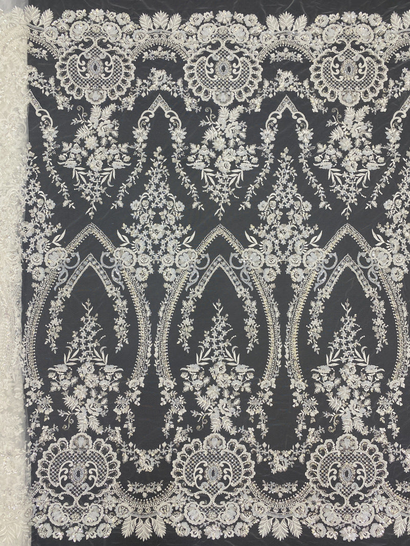 Court-Inspired Bead Sequin Embroidery Fabric — fabric photo 6