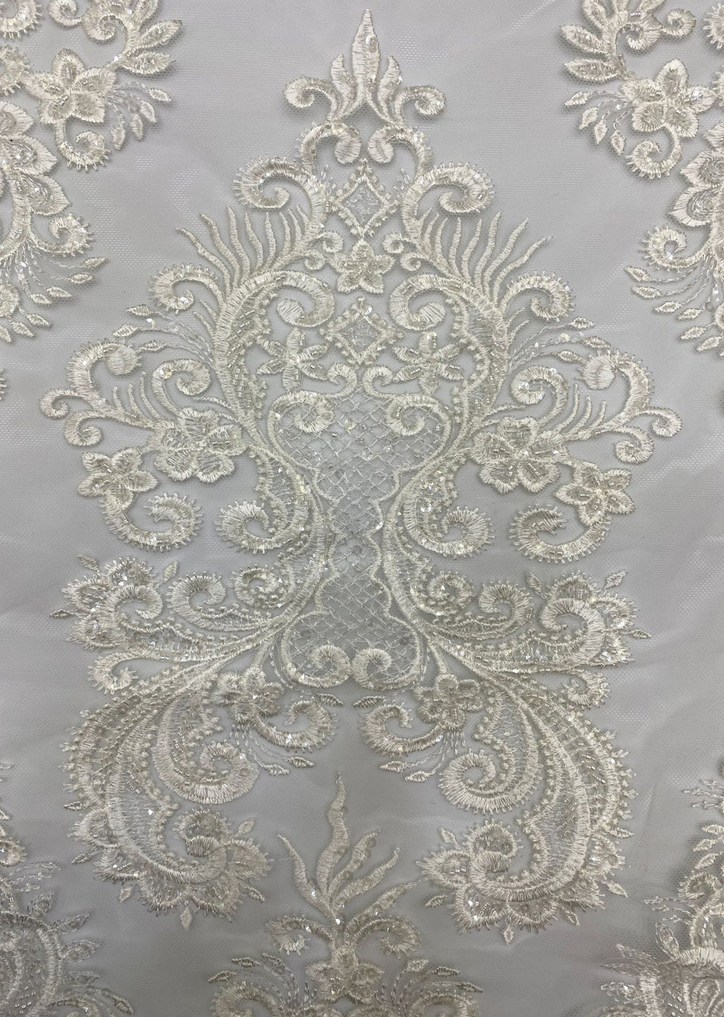 Dense Sequin Embroidered Bridal Fabric — fabric photo 5