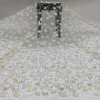 Botanical Sequin Embroidered Bridal Fabric – Design 52831