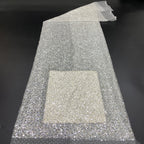 Irregular Mesh Bead and 3/4 mm Crystal Sequin Fabric — fabric photo 2