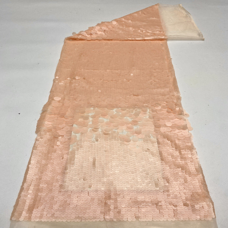 Warm-Tone 9/18 mm Mixed Sequin Embroidered Fabric