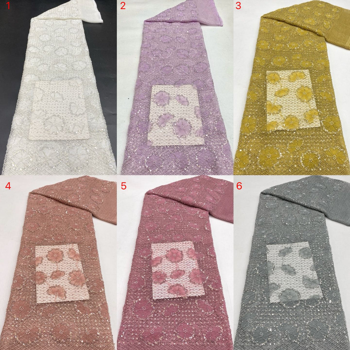 Random Pattern Beaded Lace on Thick Mesh