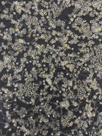 3D Double Bead & Crystal Sequin Embroidery Fabric — fabric photo 3