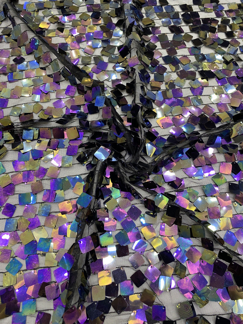 18mm Square Sequin Embroidered Mesh Fabric — fabric photo 3