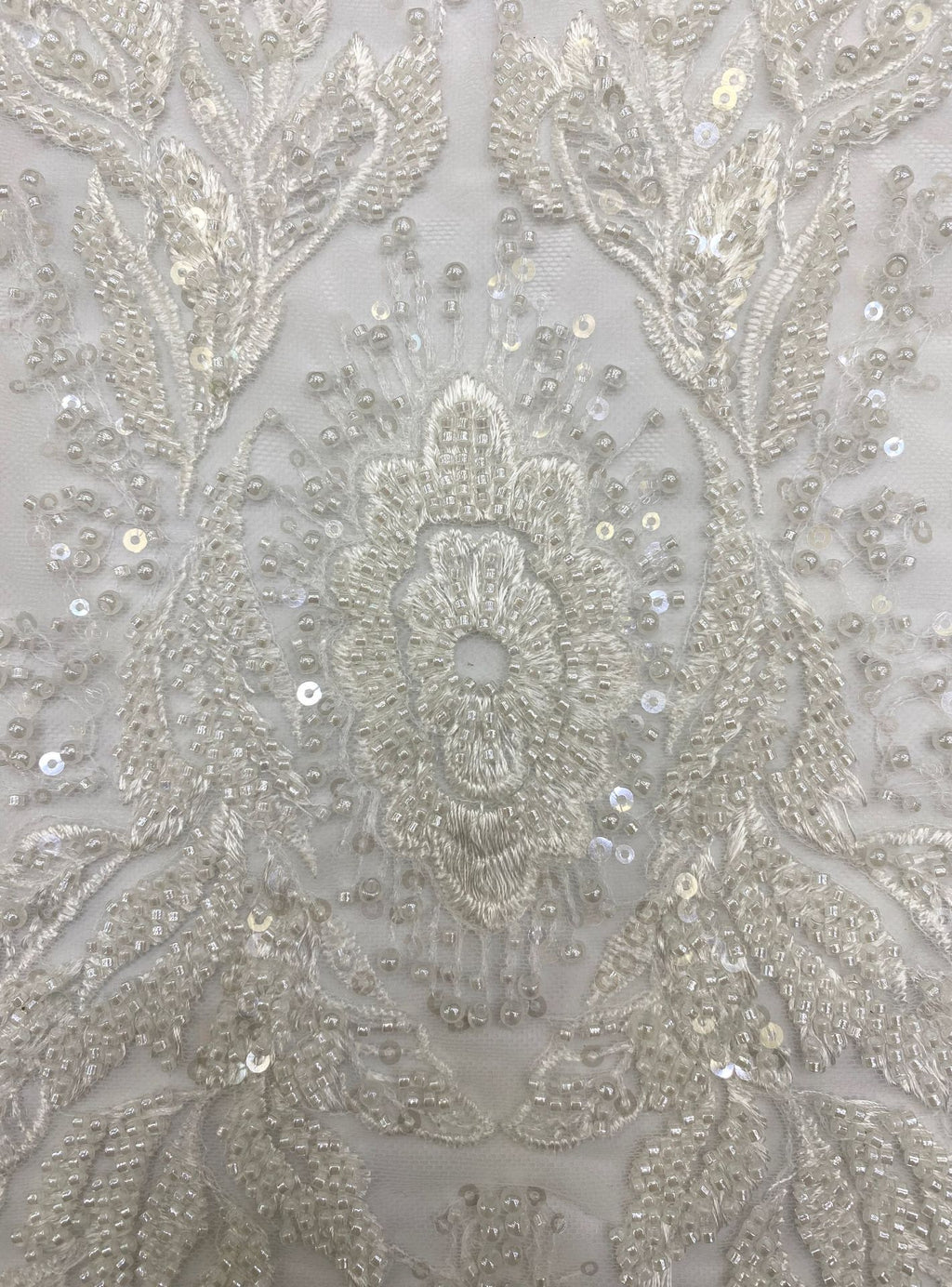Heavy Sequin & Bubble-Bead Embroidered Bridal Fabric – Design 63135 — fabric photo 5