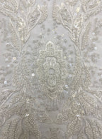Heavy Sequin & Bubble-Bead Embroidered Bridal Fabric – Design 63135 — fabric photo 5