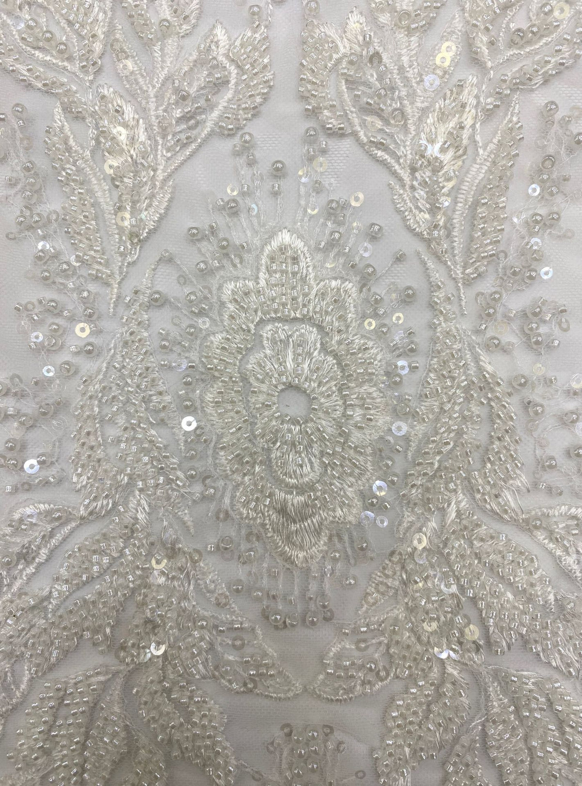 Heavy Sequin & Bubble-Bead Embroidered Bridal Fabric – Design 63135 — fabric photo 5