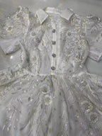 Silver-Thread and Bead 2/4 mm Crystal Sequin Fabric — fabric photo 4