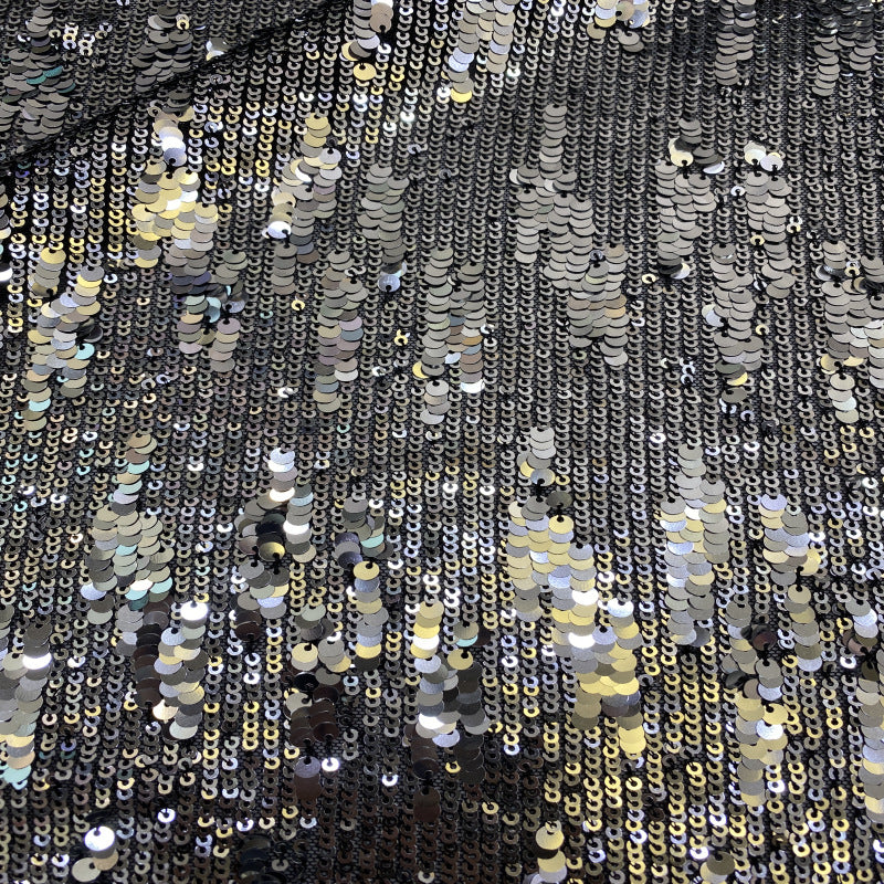 Stretch 3/5 mm Sequin Embroidered Stretch Mesh Fabric – Design 70943 — fabric photo 2