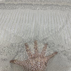 3/5 mm Sequin & Bugle-Bead Embroidered Bridal Fabric — fabric photo 4