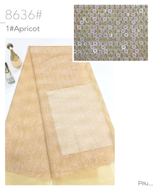 2/3 mm Sequin Embroidered Tulle Mesh Fabric – Design 15327 — fabric photo 2