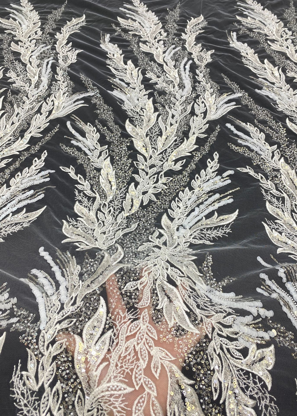 Sequin Embroidered Bridal Fabric – Design 38847 — fabric photo 2