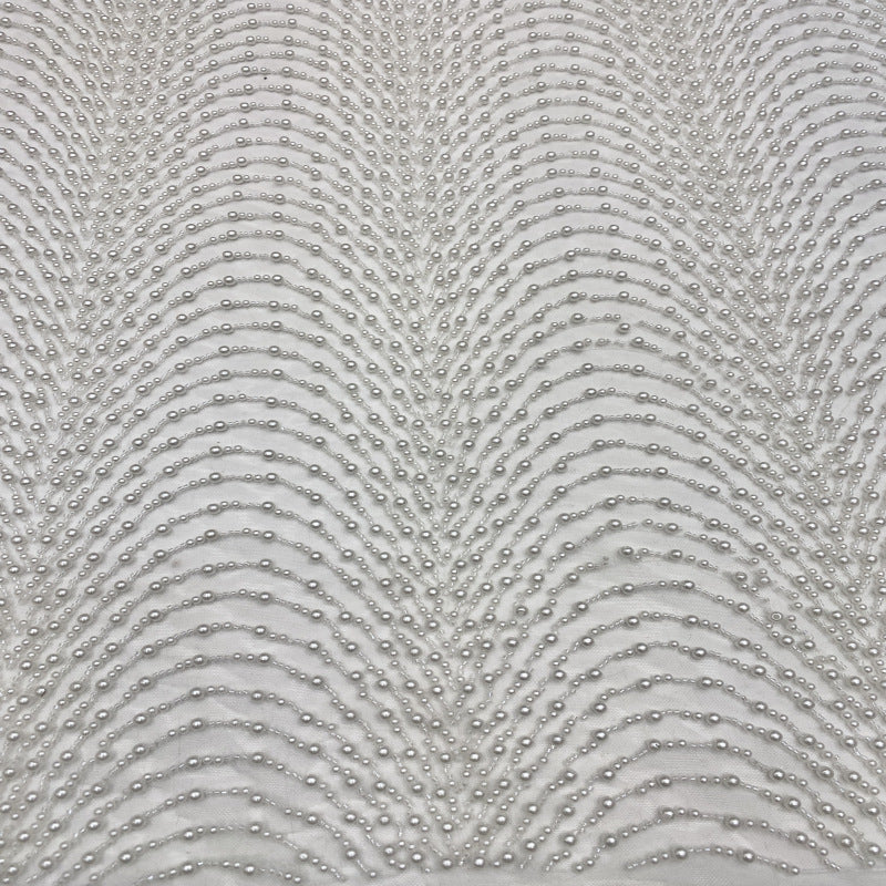 Heavy Bubble-Bead Embroidered Bridal Fabric — fabric photo 5