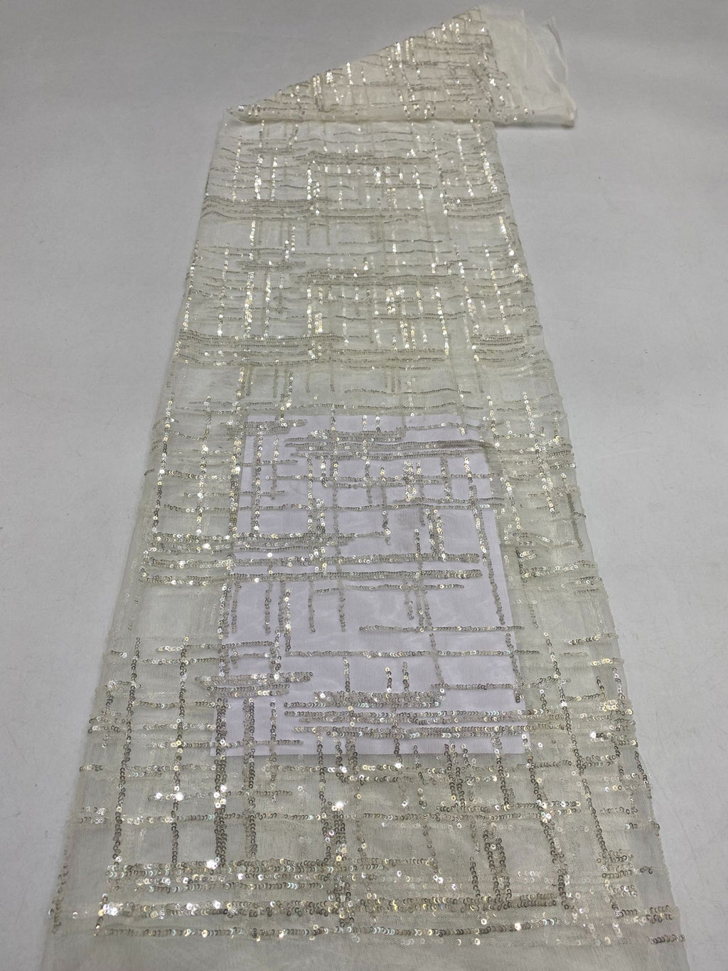 Grid Base 3mm Laminated Sequin Fabric — fabric photo 6