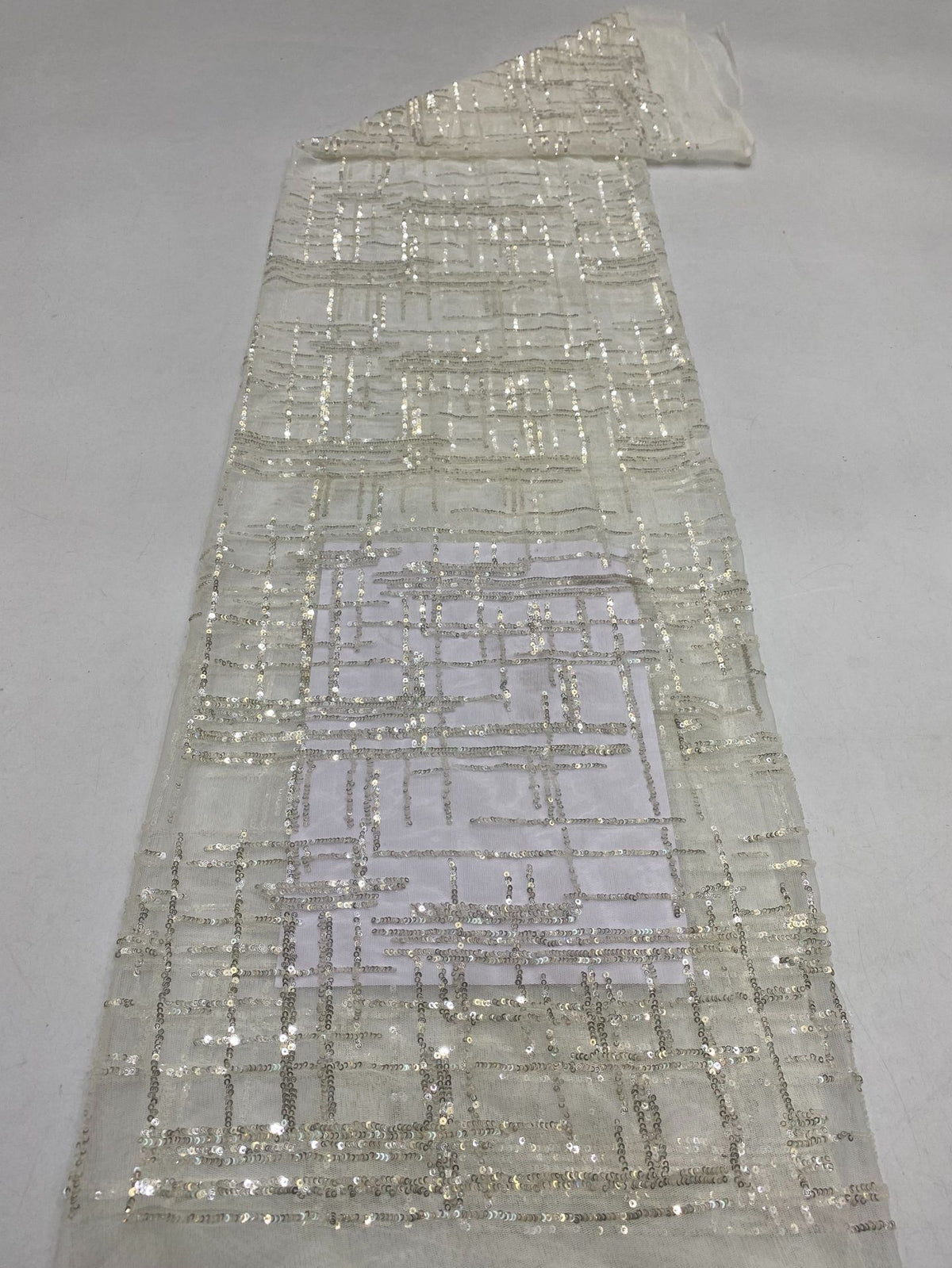 Grid Base 3mm Laminated Sequin Fabric — fabric photo 6