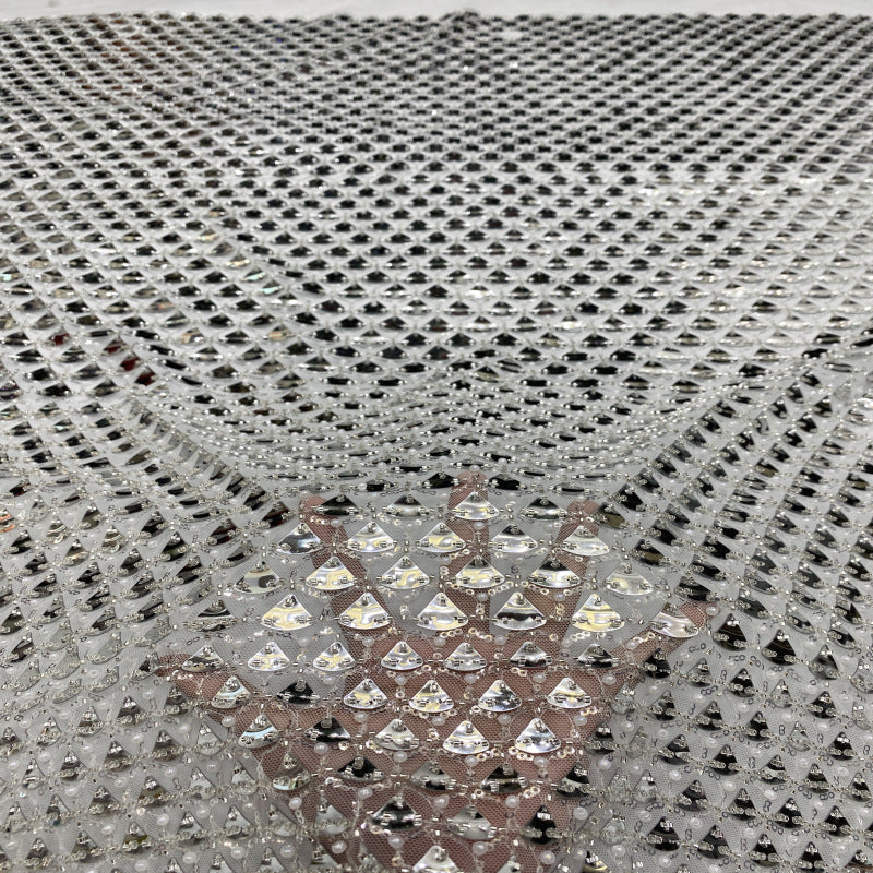 Triangular Sequin Laser Foam Bead Fabric