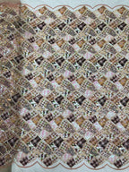 Grid Pattern Iridescent 2/3/4 mm Sequin Embroidery — fabric photo 2