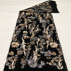 Velvet with Double Beads and Colorful Sequins — fabric photo 2
