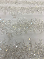 3 mm Sequin & Double-Bead Embroidered Bridal Fabric — fabric photo 5