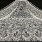 Heavy Sequin & Bugle-Bead Embroidered Lace Fabric